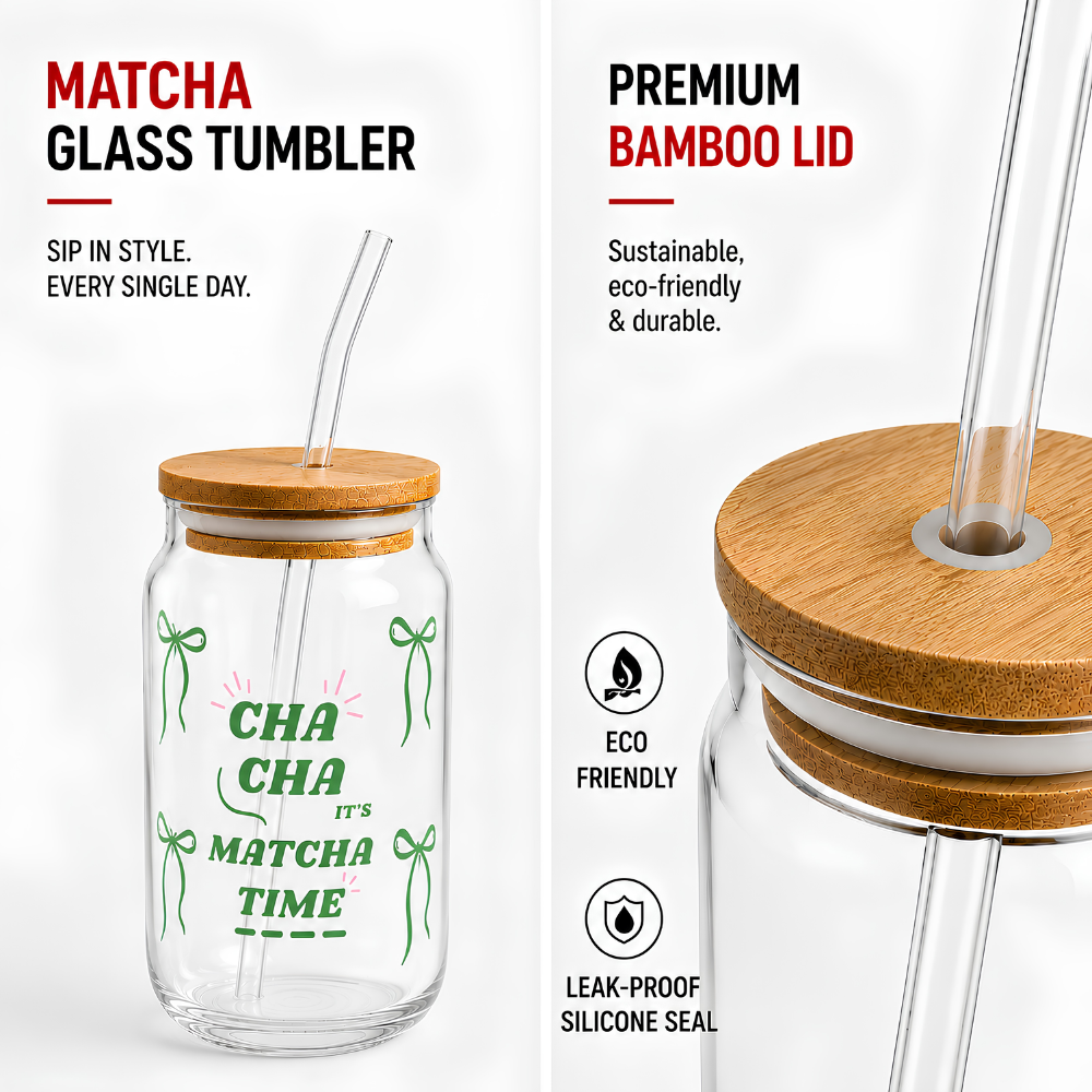 200SIPS- Matcha Glass Tumbler