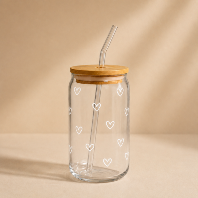Crystal Heart Glass Tumbler