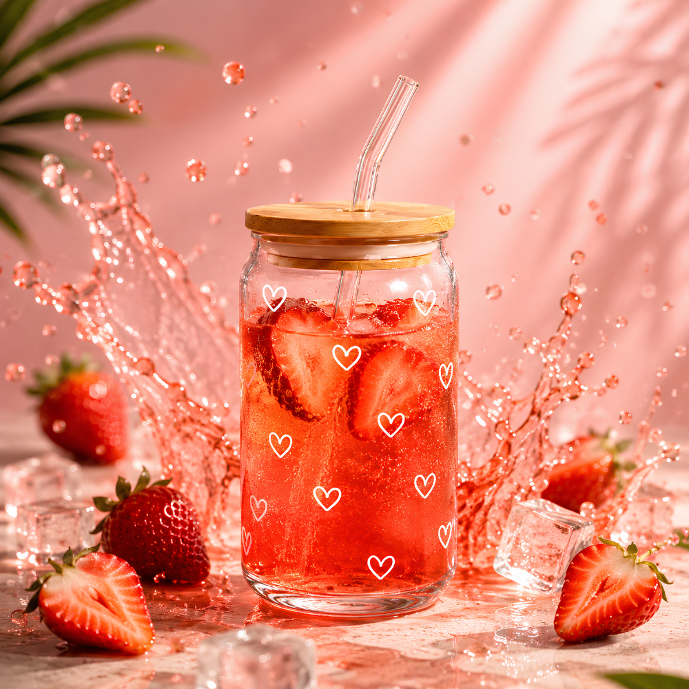 Crystal Heart Glass Tumbler