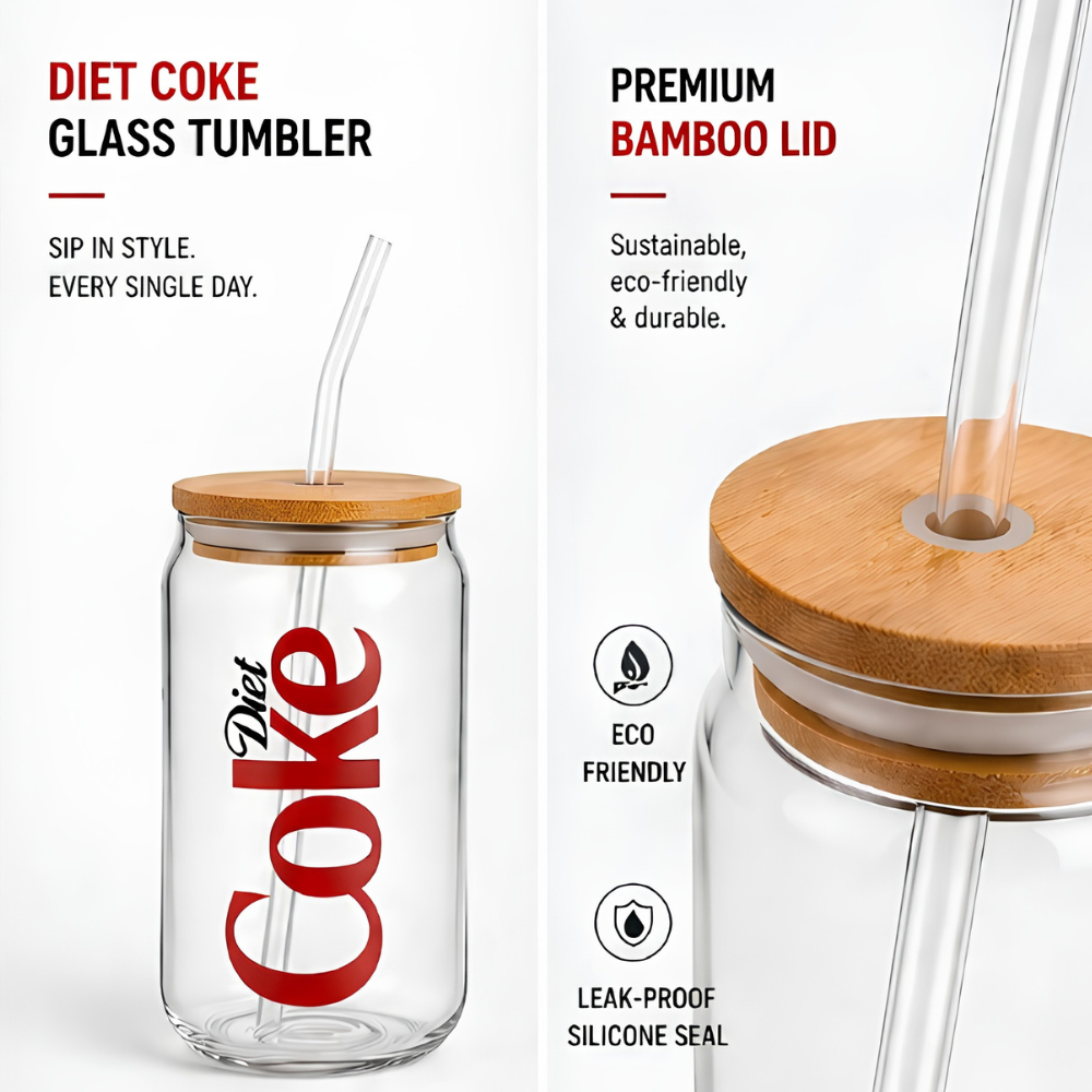 Diet Coke Glass Tumbler