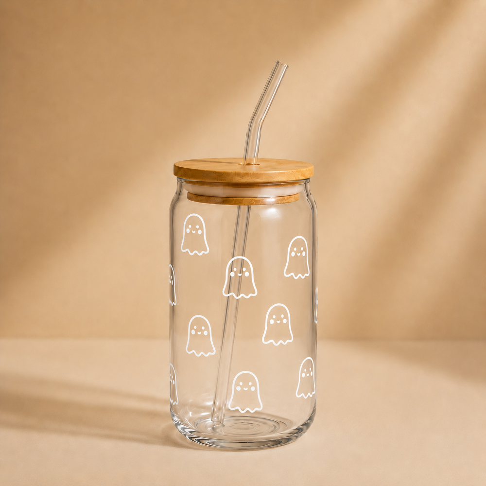 Spooky Ghost Glass Tumbler
